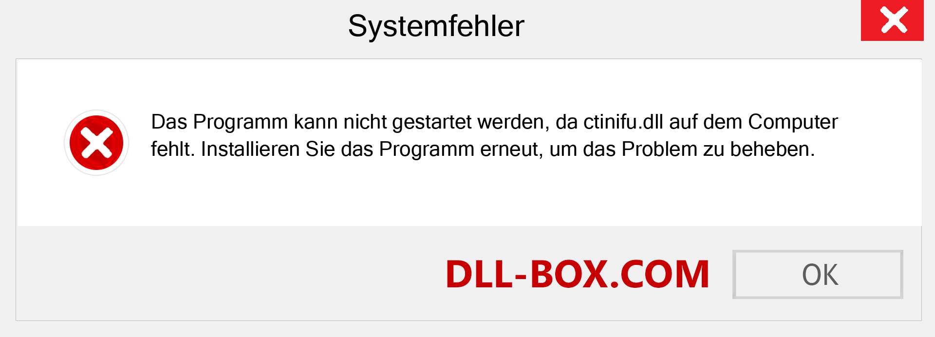 ctinifu.dll-Datei fehlt?. Download für Windows 7, 8, 10 - Fix ctinifu dll Missing Error unter Windows, Fotos, Bildern