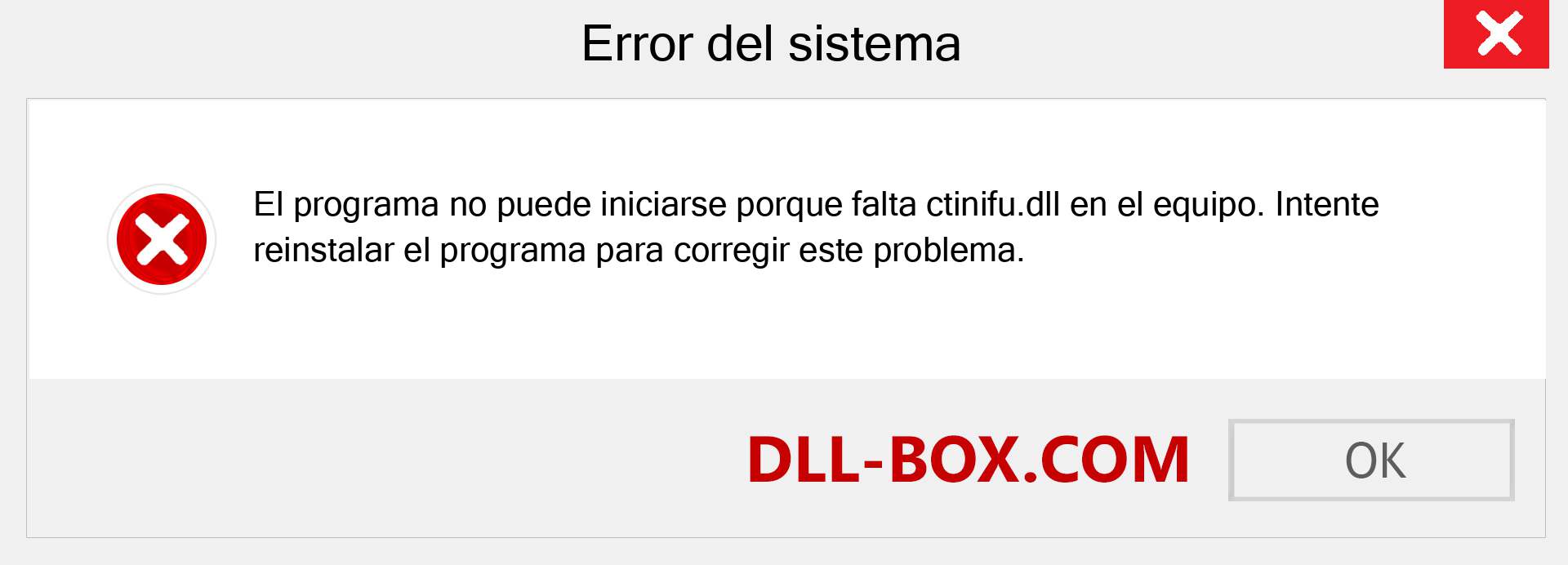 ¿Falta el archivo ctinifu.dll ?. Descargar para Windows 7, 8, 10 - Corregir ctinifu dll Missing Error en Windows, fotos, imágenes