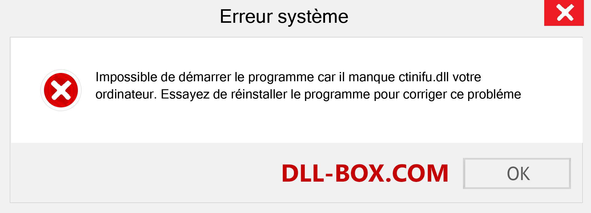 Le fichier ctinifu.dll est manquant ?. Télécharger pour Windows 7, 8, 10 - Correction de l'erreur manquante ctinifu dll sur Windows, photos, images